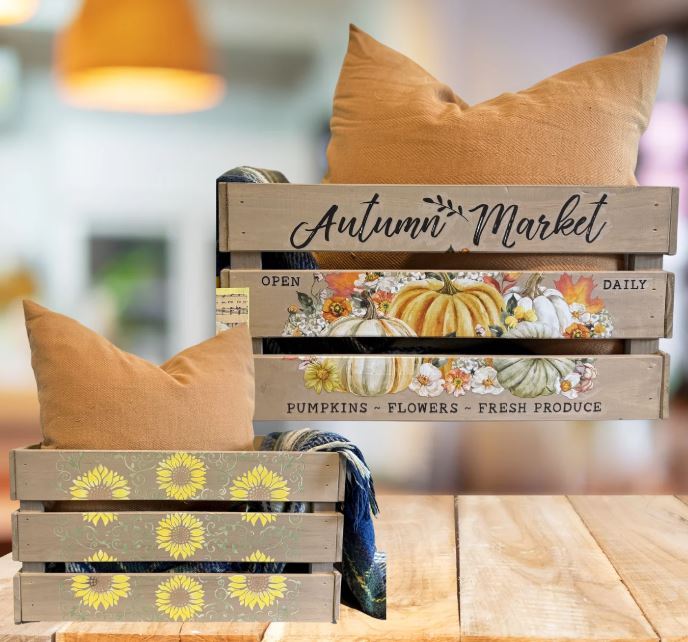 Transform a Wooden Crate into a Cozy Fall Market Accent 🧡