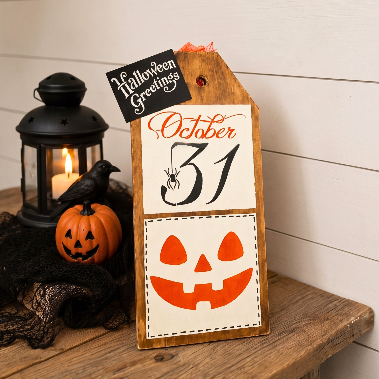 π Boo-tiful Halloween Porch Charm! π·οΈ Create a Spooky Wooden Tag