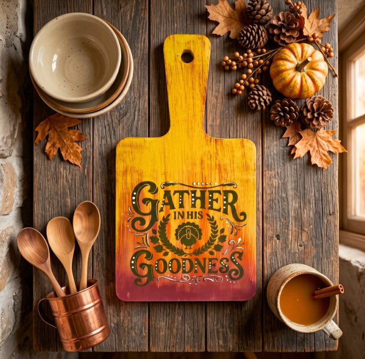 Turn a Plain Cutting Board into Cozy Fall Décor with a Stunning Layered Finish!