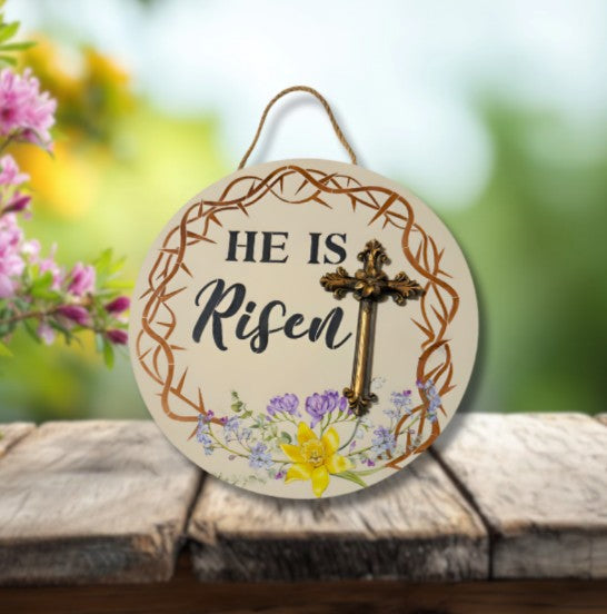 He Is Risen” Easter Door Hanger DIY ✝️🌸