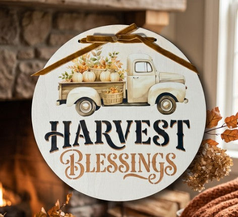 Harvest Blessings in Bloom! π Create a Charming Farmhouse Fall Sign with Stencils & Rub-On Transfers