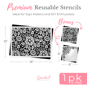 Fleur de Lace 12x16 + 2 Bonuses-Mother's Day-Essential Stencil