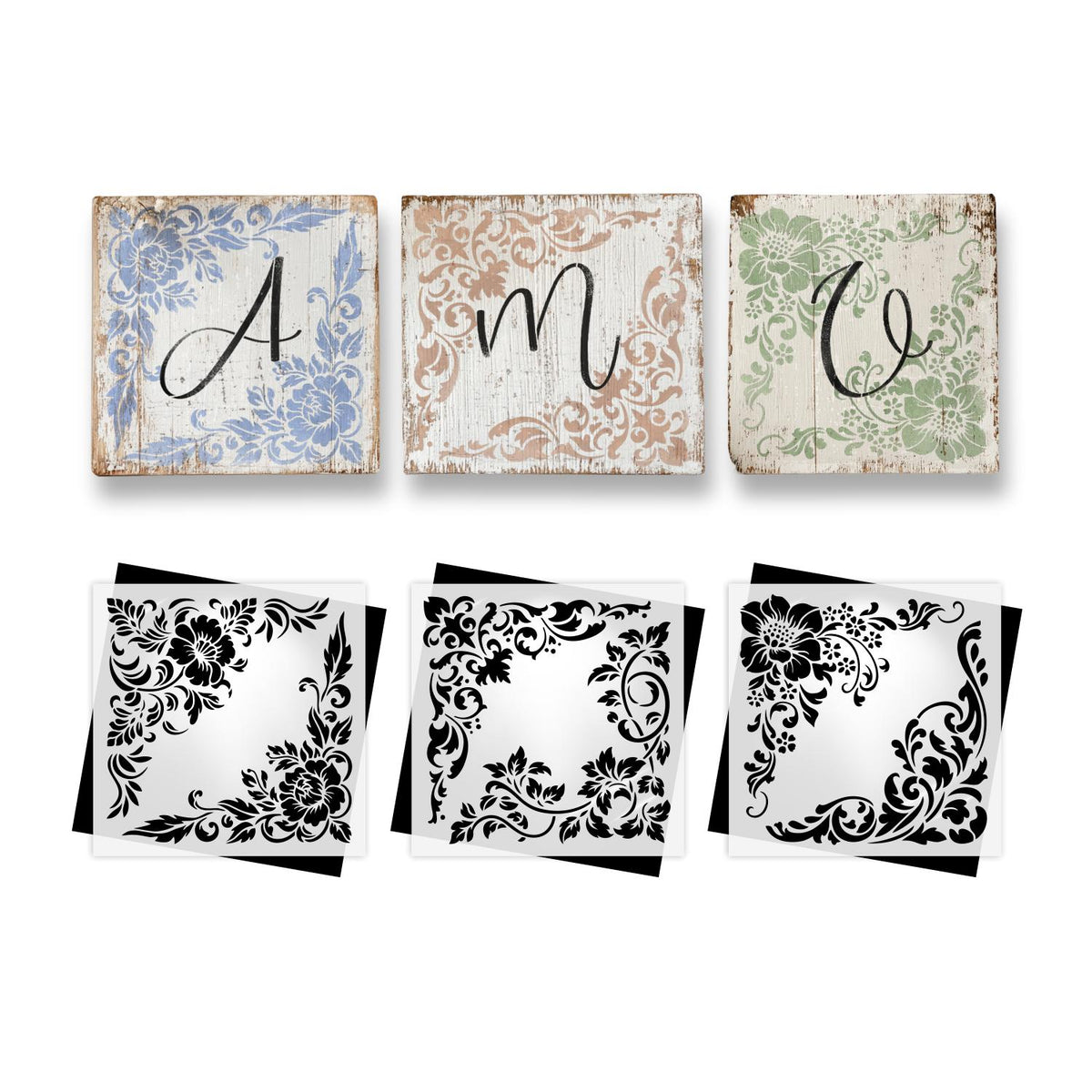 Vintage Flourish Corners Stencil Set-Mother's Day-Essential Stencil