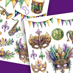 Mardi Gras Masquerade Rub-on Transfer Set-Rub-on Transfer-Essential Stencil