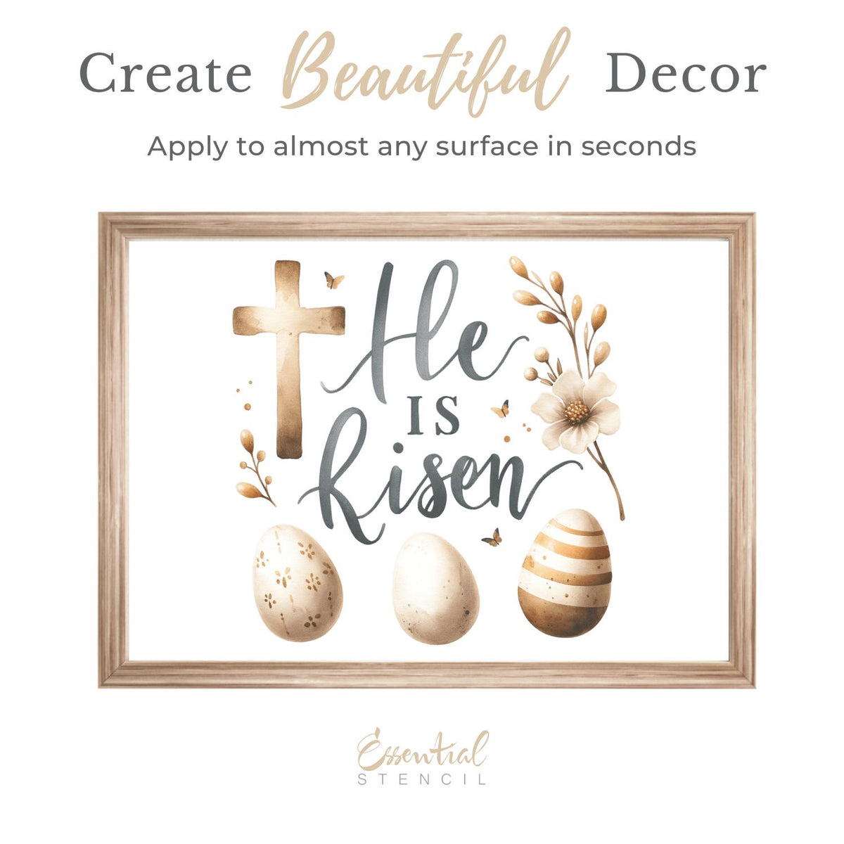 He is Risen Rub-on Transfer Set-Rub-on Transfer-Essential Stencil