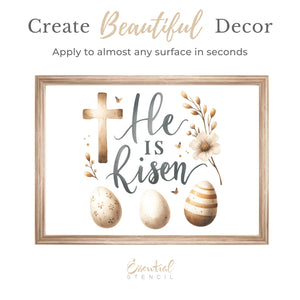 He is Risen Rub-on Transfer Set-Rub-on Transfer-Essential Stencil