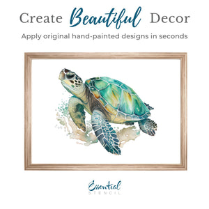 Sea Turtles and Shells Rub-on Transfer-Rub-on Transfer-Essential Stencil