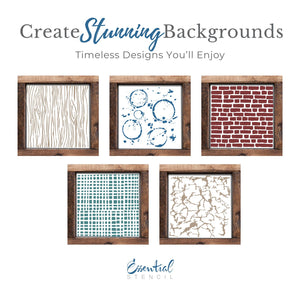 Background Textures Mini Stencil (5pk)-Collaboration-Essential Stencil