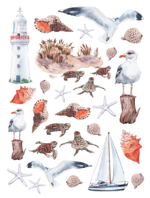 Coastal Charm Rub On Transfer Bundle-Bundle-Essential Stencil