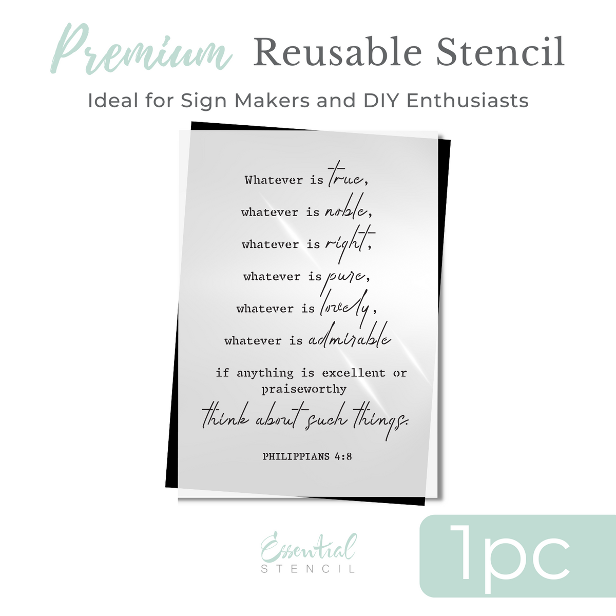 Philippians 4:8 Verse Stencil-Collaboration-Essential Stencil