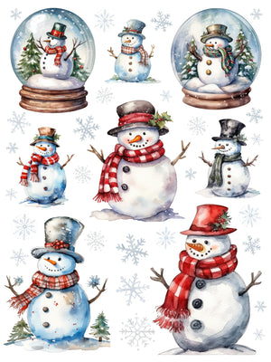 Merry Snowmen Rub-on Transfers-Rub-on Transfer-Essential Stencil