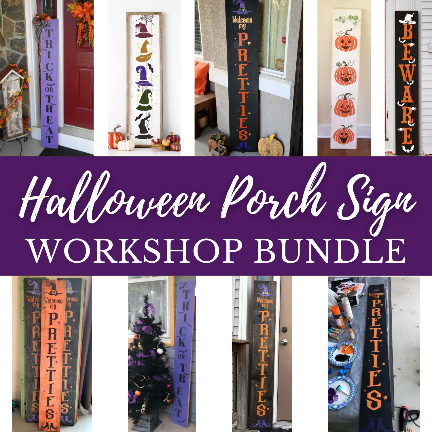 Halloween Porch Sign Workshop Bundle