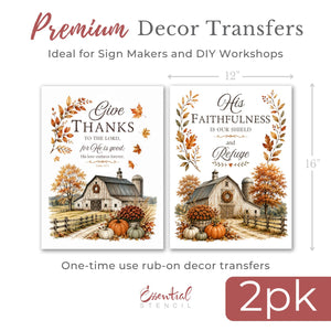 Autumn Faithfulness Transfer Set-Rub-on Transfer-Essential Stencil