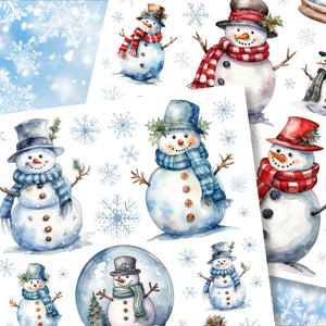 Merry Snowmen Rub-on Transfers-Rub-on Transfer-Essential Stencil