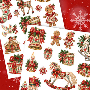 Folk Art Christmas Transfer Set-Rub-on Transfer-Essential Stencil