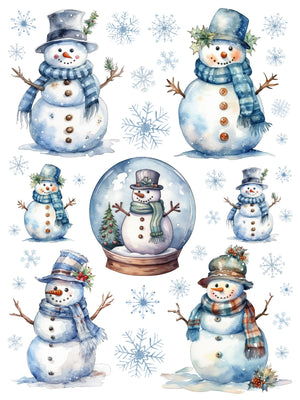 Merry Snowmen Rub-on Transfers-Rub-on Transfer-Essential Stencil