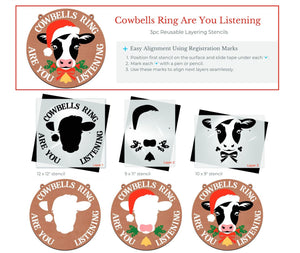 Cowbells Ring Door Layering Stencil-Christmas-Essential Stencil