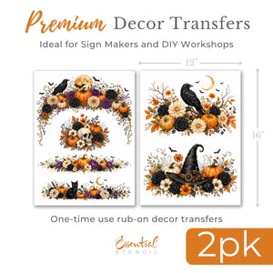 Black Rose Garden Transfer Set-Rub-on Transfer-Essential Stencil