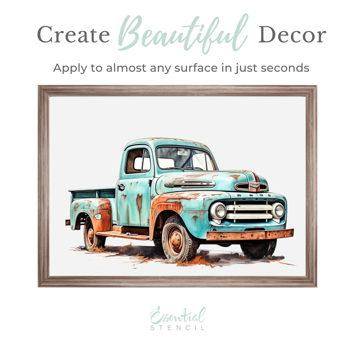 Rustic Vintage Truck Rub-on Transfers-Rub-on Transfer-Essential Stencil