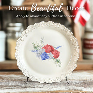 All American Blossoms Rub-on Transfer Set-Rub-on Transfer-Essential Stencil