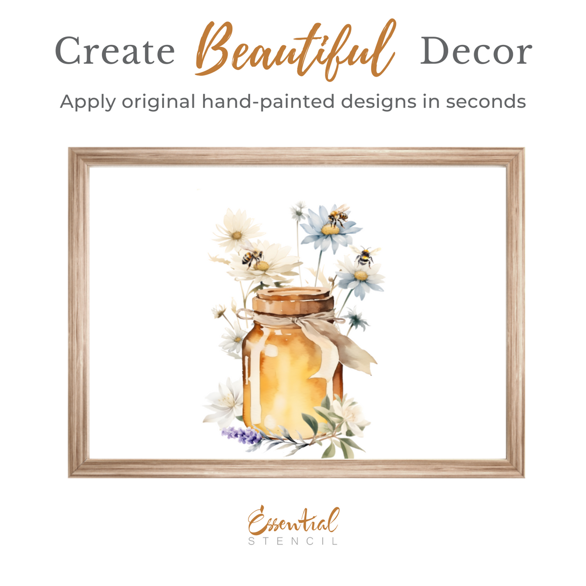 Honey Bee Rub-on Transfer-Rub-on Transfer-Essential Stencil