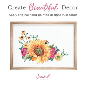 Rustic Summer Flowers Rub-on Transfer-Rub-on Transfer-Essential Stencil