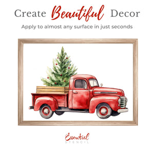 Vintage Christmas Trucks Rub-on Transfer Set-Rub-on Transfer-Essential Stencil