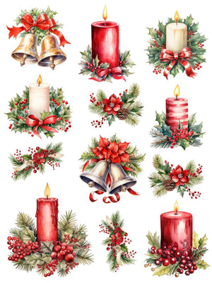 Christmas Lanterns & Candles Rub-on Transfer Set-Rub-on Transfer-Essential Stencil