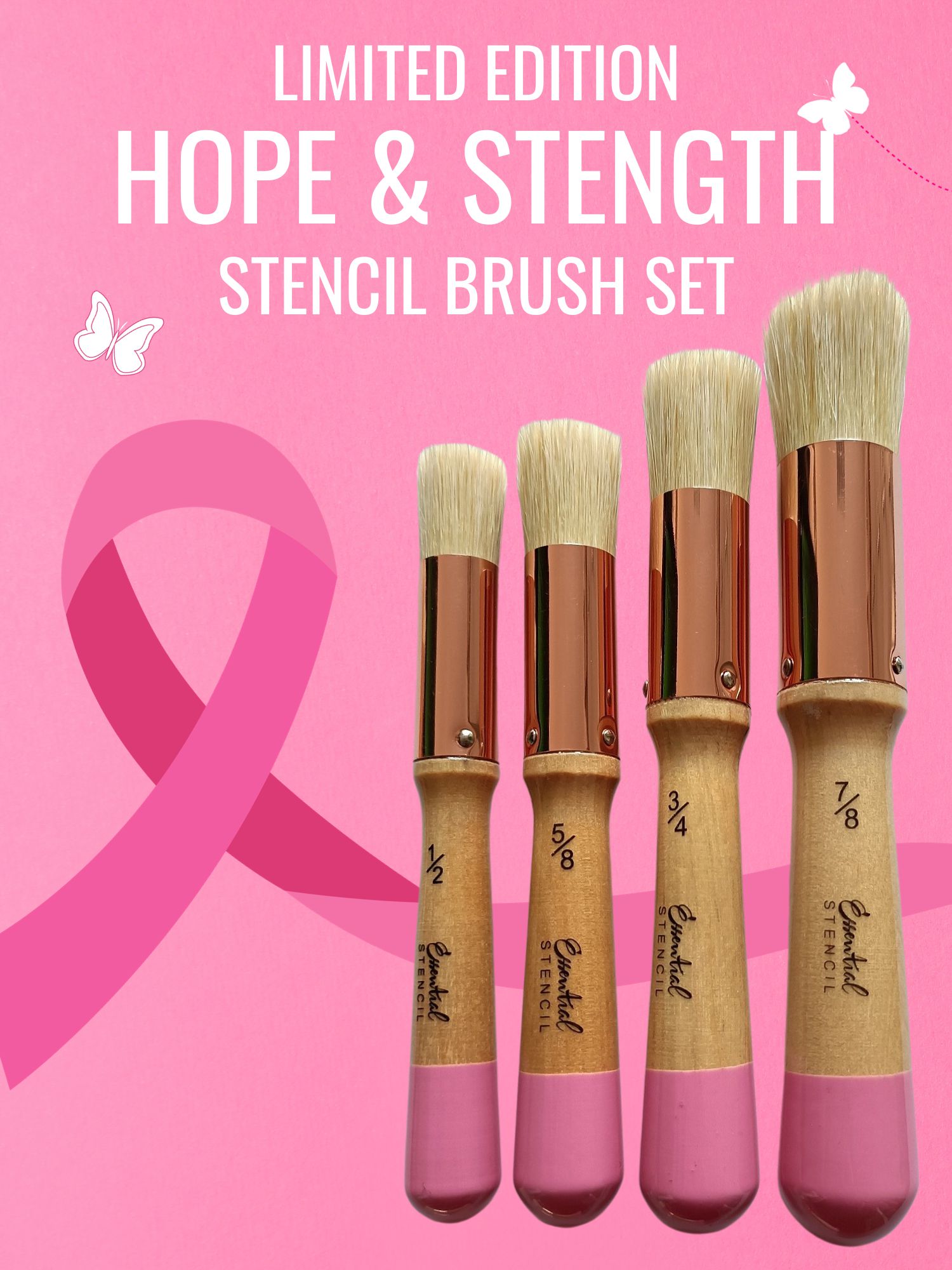 Limited Edition Hope & Strength Stencil Brush Set-Brushes-Essential Stencil