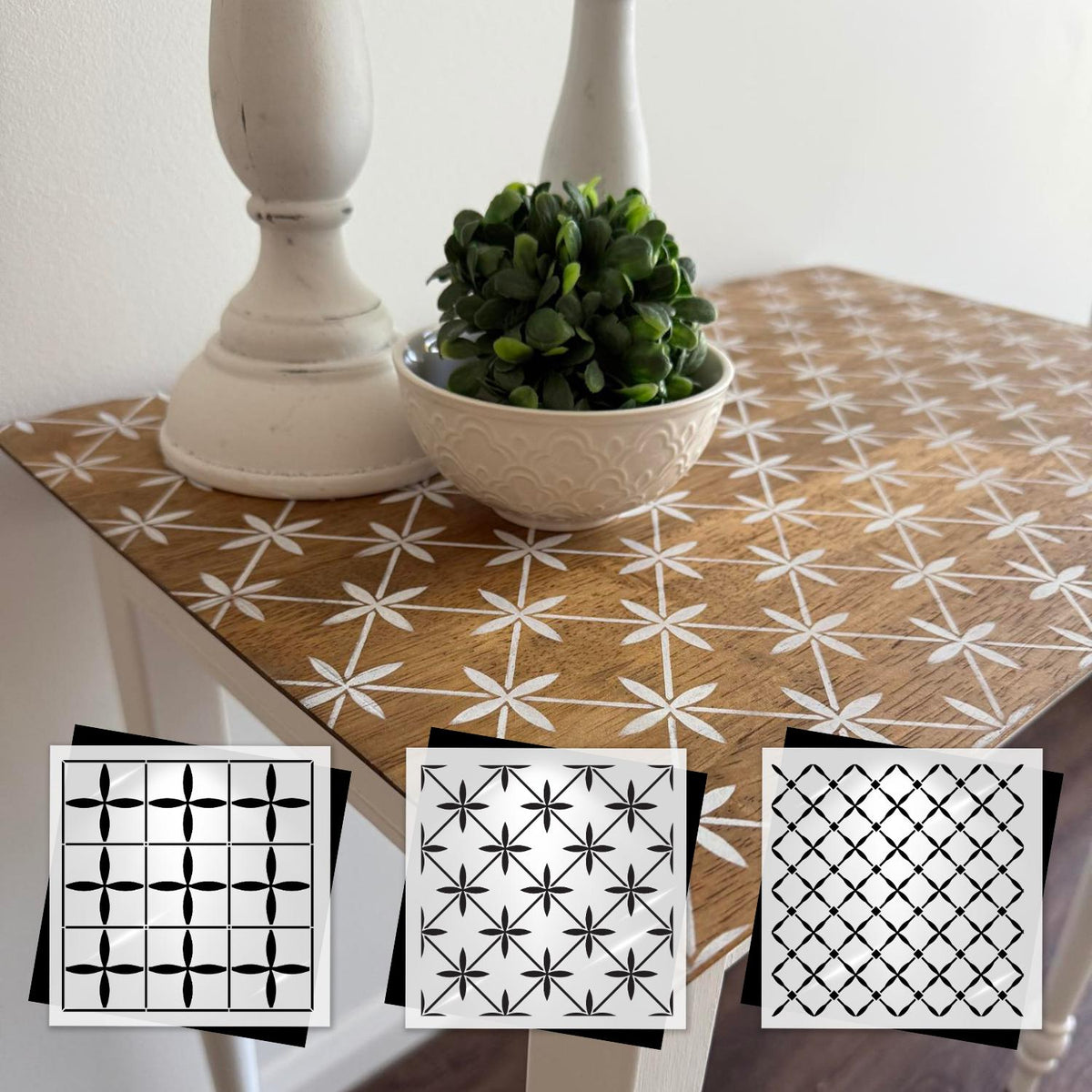 Repeat Trellis Patterns Stencils (3pk)-Collaboration-Essential Stencil