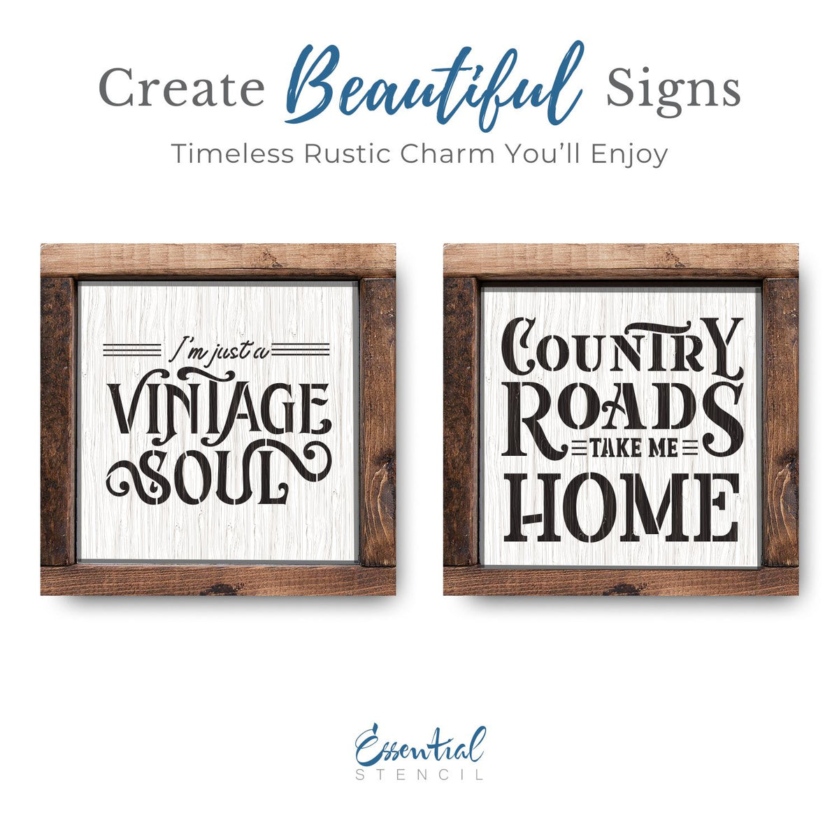 Country Roads & Vintage Soul Mini Stencil Set (2pk)-Collaboration-Essential Stencil