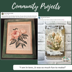 Vintage Spring Stamps Rub-on Transfer-Rub-on Transfer-Essential Stencil