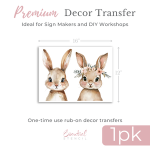 Bunny Portraits Rub-on Transfer-Rub-on Transfer-Essential Stencil