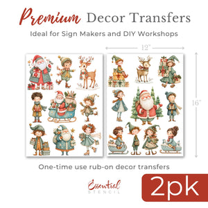 Whimsical Christmas Transfer Set-Rub-on Transfer-Essential Stencil