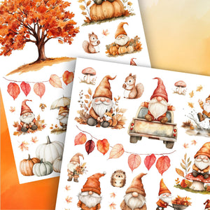 Fall Forest Gnome Rub-on Transfer Set-Rub-on Transfer-Essential Stencil