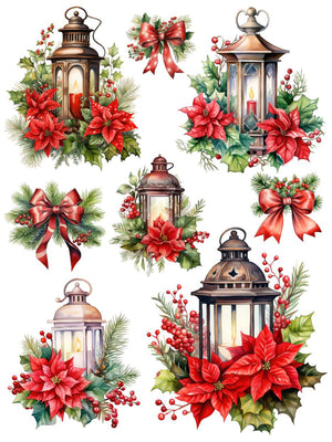 Christmas Lanterns & Candles Rub-on Transfer Set-Rub-on Transfer-Essential Stencil