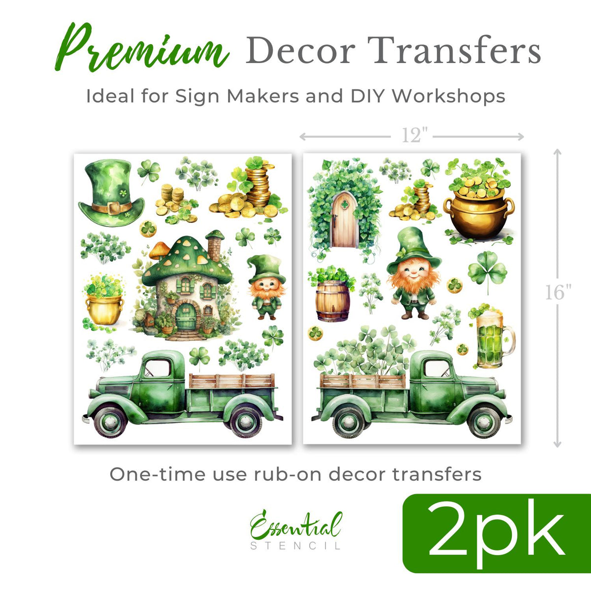 Luck of the Irish Rub-on Transfer Set-Rub-on Transfer-Essential Stencil