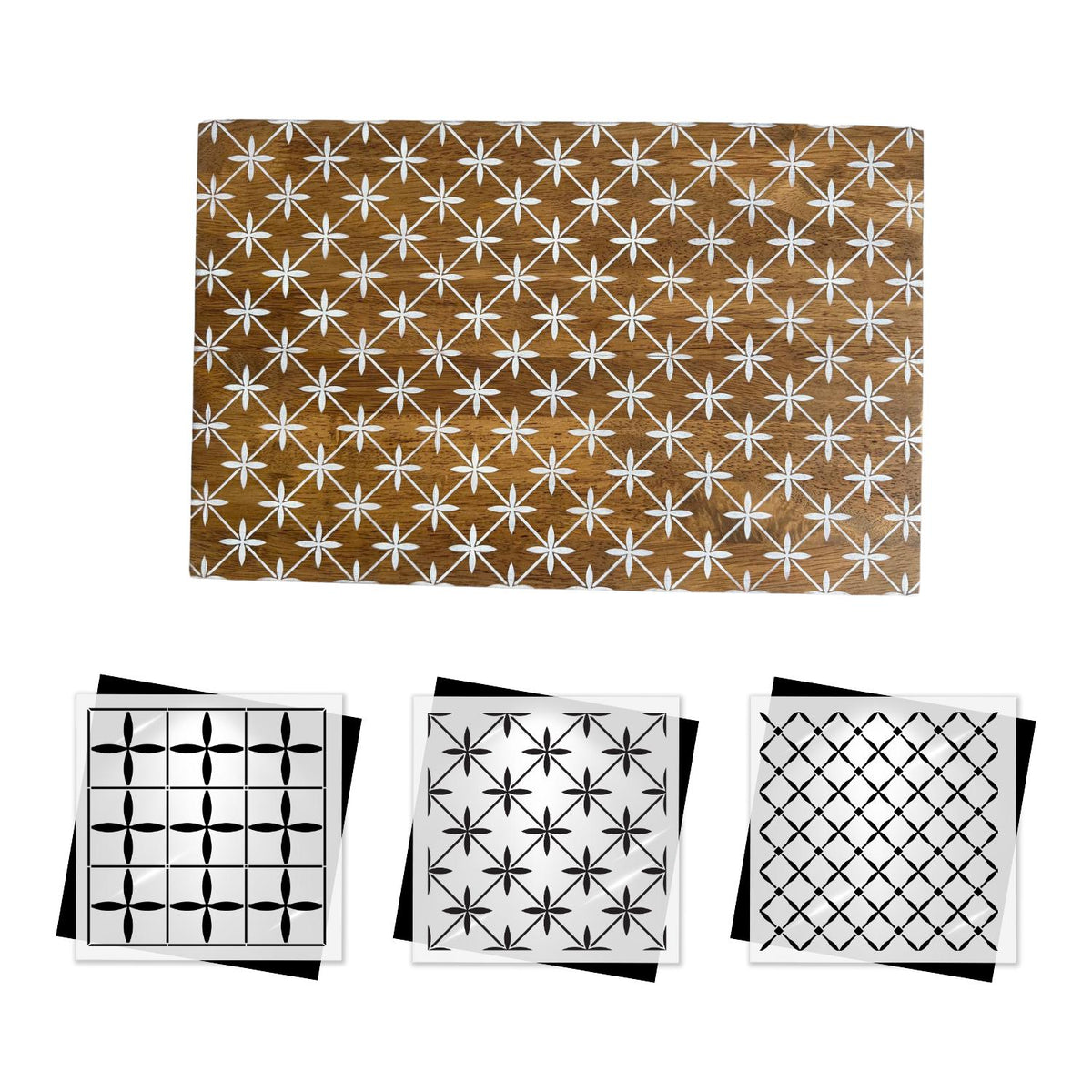 Repeat Trellis Patterns Stencils (3pk)-Collaboration-Essential Stencil