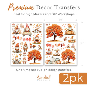 Fall Forest Gnome Rub-on Transfer Set-Rub-on Transfer-Essential Stencil