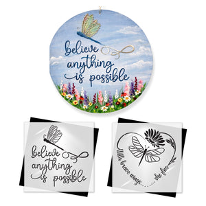 With Brave Wings She Flies Stencil Set (2pk)-Collaboration Bundle-Essential Stencil