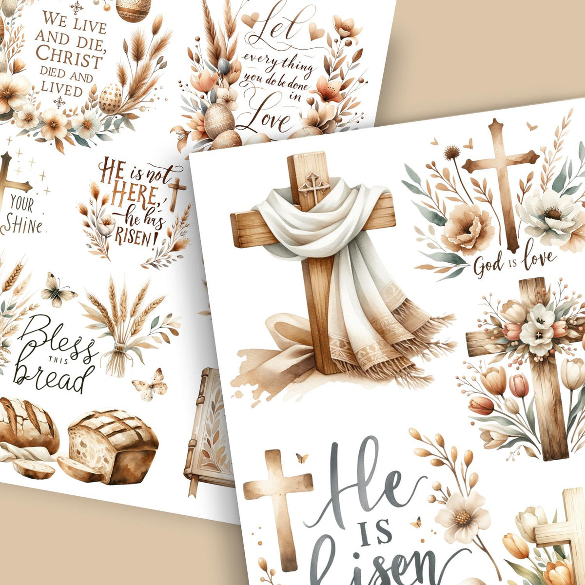 He is Risen Rub-on Transfer Set-Rub-on Transfer-Essential Stencil