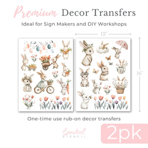 Little Bunny Daydreams Rub-On Transfer Set-Rub-on Transfer-Essential Stencil