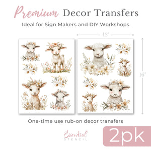 Lambs & Lilies Rub-On Transfer Set-Rub-on Transfer-Essential Stencil