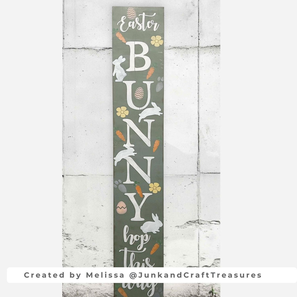 Easter Bunny Hop This Way 5ft Porch Stencil-Easter-Essential Stencil
