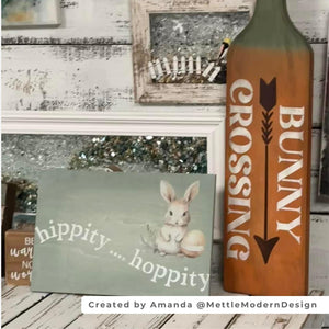 Hippity Hoppity Stencil 16x6 (2pk)-Easter-Essential Stencil