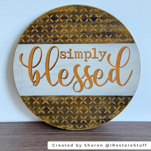 Simply Blessed Door Hanger-Scripture-Essential Stencil