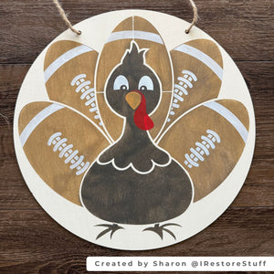 Football Turkey 12x12 Stencil-Fall-Essential Stencil