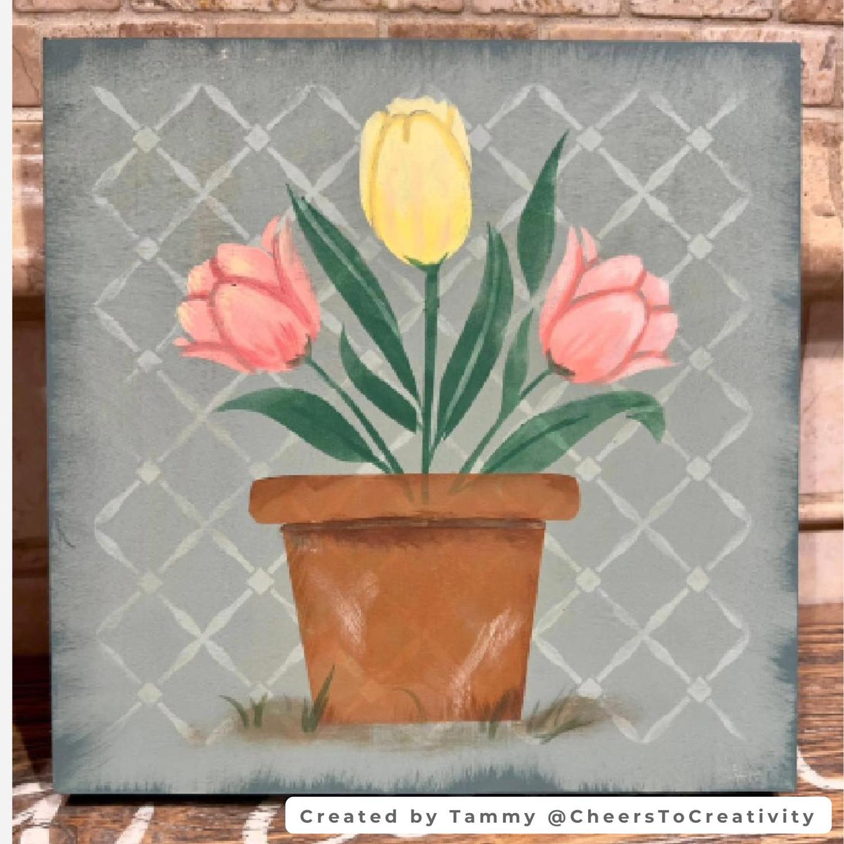 Customizable Potted Flowers Stencil-Mother's Day-Essential Stencil
