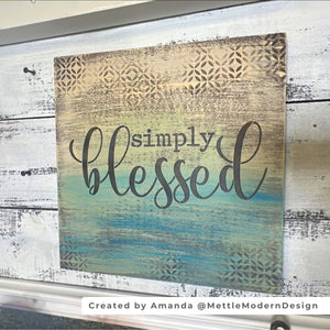 Simply Blessed 12in Door Hanger-Scripture-Essential Stencil