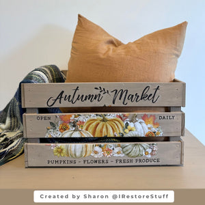 Vintage Autumn Trucks Rub-on Transfer Set-Rub-on Transfer-Essential Stencil